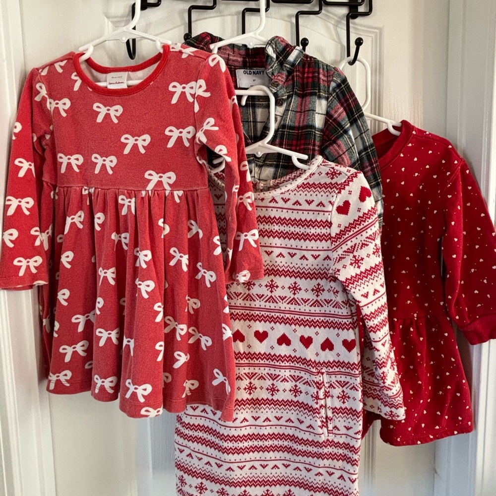 Hanna Andersson/GAP/Old Navy Girls' Red Dress Bundle Size 3